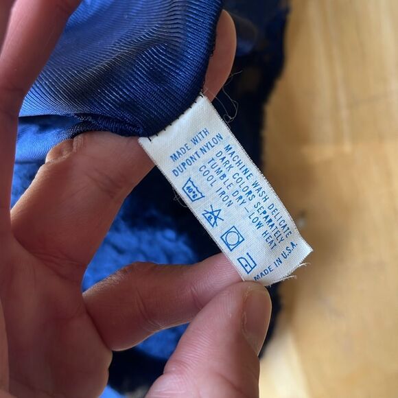 Vintage Vanity Fair Lace Cami W34 Small Royal Blue USA - Picture 3 of 5